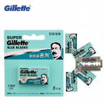 Gillette Super sinised habemenuga raseerimisterad roostevabast terasest l&otilde;iketerad Klassikalised meeste habemel&otilde;ikurid, kahepoolsed servad, 5 tera