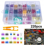 220 tk/partii Standardne keskmine auto kaitsme segatud v&auml;ikese kaitsmelabaga automaatne automaatkaitse 2A 3A 5A 7,5A 10A 15A 20A 25A 30A 35A 40A kasti jaoks