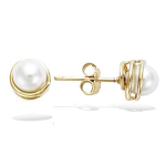 Les Tr&eacute;sors De Lily [R4238] - kullatud k&otilde;rvar&otilde;ngad 'Perla' valgest kullast - 7 mm valge