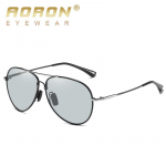 AORON Metallraamiga fotokroomsed polariseeritud p&auml;ikeseprillid Mood Klassikaline Br&auml;ndi Disain Prillid Prillid Prillid Meestele Photochromic Polarized kuld