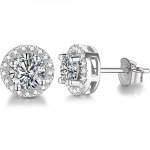 &Uuml;marl&otilde;ige 1 .0ct Teemantitest l&auml;bitud Moissaniit 925 H&otilde;be D V&auml;rvi Moissaniit K&otilde;rvar&otilde;ngad Ehted Naistele S&otilde;branna Kingitus 0.5ct 5mm