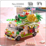 00886 S&otilde;idukite Maailm Puuviljamahl Jook Auto Ananass &Otilde;un Toiduauto 3D Mini klotsid Tellised Ehitusm&auml;nguasi lastele Karbita