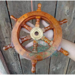Nautical Ship Wheel, puidust piraatide kapten Helm, meres&otilde;idu messingist Wheel Ships Rooliseina sisekujundus / seinaripp / veranda dekoratiiv