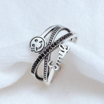 Foxanry Smiley Face K&auml;sitsi valmistatud s&otilde;rmused naistele Uue moe vintage inglise kirjaga s&uuml;nnip&auml;evapeo ehted kingitused 17mm h&otilde;be