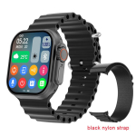 2023. aasta uus nutikell korpuse temperatuuriga Ultra Series 8 NFC nutikell, juhtmeta laadimine Bluetoothiga helistamine meestele Alpine nylon must
