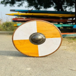 Puidust Cosplay kilp Keskaegne &uuml;mmargune puidust kilp Puidust kilp raskemetallist liitmikud kilp j&otilde;ulukink.