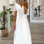 2023. aasta kevadtr&uuml;kiga kleit Seksikas naistemood, suvine l&uuml;hikeste varrukatega kleit, naiste A-line avar r&uuml;&uuml; Elegantne 26019 XXL