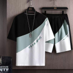 FSHKMNC T-s&auml;rk Suvine 3D Print Meeste Spordidressid Mood 2-osaline komplekt Mehed Suur suurus Tees Meeste t-s&auml;rk l&uuml;hikesed p&uuml;ksid komplekt Meeste komplekt 5XL