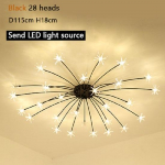 Postmodernses stiilis staar-laelamp kullast h&otilde;bedast mustast klaasist l&uuml;hter sobib magamistoa elutuppa 28 heads 3color dimming