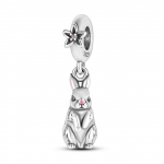 Animal Series Dangle 925 H&otilde;bedane j&auml;nes Bordercollie papagoi &scaron;nautser helmestest amuletid sobivad naise armsad k&auml;ev&otilde;ru ehted