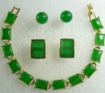 V&otilde;luv Roheline jade ripatsiga k&auml;ev&otilde;ru k&otilde;rvar&otilde;ngas Mansetin&ouml;&ouml;pide komplekt