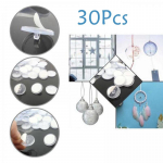 30 tk lakke Tugev j&auml;lgedeta v&auml;ike kettakonks, l&auml;bipaistev 2 cm imemiskonks Kodus ladustamine Dekoratiivne plakat rippuv isekleepuv konks 30 Pcs