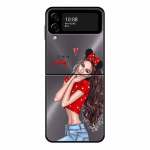 Telefoni&uuml;mbris Samsung Galaxy Z Flip 4 Z Flip3 5g &uuml;mbris jaoks Galaxy Z Flip Hard Shell Metallist tekstuurimustriga Super Mom Fashion Girl Samsung Z Flip