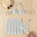 4 v&auml;rvi seelikuga, soonikkoes, bikiinid, naiste ujumistrikoo, naiste ujumisriided, kolmeosaline bikiinikomplekt, supluskost&uuml;&uuml;m, ujumine S must/valge