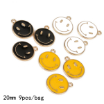 9/10 tk 20 mm naeratuse &uuml;mmargune tilk &otilde;lisulamist ripats ehete komponentide valmistamiseks DIY kaelakee k&auml;ev&otilde;ru k&otilde;rvar&otilde;ngas 20mm 9pcs