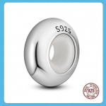 925 h&otilde;bedane klambriklamber, vahehelmed, amuletid ja kullav&auml;rvi silikoonist vaher&otilde;ngas, kork-v&otilde;ru, sobivad originaalsed moe-k&auml;ev&otilde;ru ehted