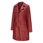 Kunstnahast jalutusmantlid Naiste pikk mantel &uuml;he rinnaga rev&auml;&auml;riga pikkade varrukatega taskud Klassikaline mantel S&uuml;gistalvised &uuml;ler&otilde;ivad XL burgundiapunane