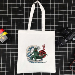 Naiste ostukott Korduvkasutatav kokkupandav &ouml;kokott pol&uuml;estrist k&auml;ekott Harajuku ostukott Wave seeria l&otilde;uendist kott 24*26cm