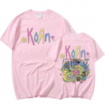 Korn Cartoon Rock Band Music albumi T-s&auml;rk Meeste Vintage Metal Gothic Suurem&otilde;&otilde;tmeline T-s&auml;rk T&auml;navar&otilde;ivad Suvised l&uuml;hikeste varrukatega T-s&auml;rgid M
