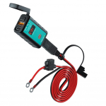 SAE-C-t&uuml;&uuml;pi USB-adapter, veekindel mootorrattatelefoni laadija komplekt, QC 3.0 ja PD kiirlaadimine, voltmeeter, kahe pordiga sisse-/v&auml;ljal&uuml;liti, 3 paigaldusviisi 6.66x3.8x2.13cm must