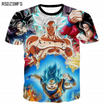Uus multikas Harajuku T-s&auml;rk Suvine Meeste Mood vabaaja 3D Printimine Goku Anime Suvemood l&uuml;hikeste varrukatega top XL