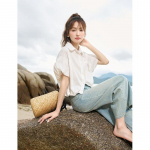 Mishow naiste 2023. aasta s&auml;rk, suvine uus vabaaja liikleja, vaba ni&scaron;&scaron;disain, puhvis varrukas, soliidne kontorir&otilde;ivaste topsid MXC38C0073 S