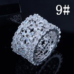 CMM Brand Designer geomeetrilised lillelised luksuslikud s&otilde;rmes&otilde;rmused naistele Unikaalsed peoehted kuubiktsirkooniumoksiidkokteilis&otilde;rmused 6 h&otilde;be