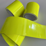 10cm width Glossy Neon Fluorescent Yellow Vinyl Car Wrap Film Sheet Roll with Air Release 10cm x 150cm