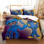 kemila 3D Huggy wuggy tekikott koos padjap&uuml;&uuml;riga, kaheinimesevoodi, kaheinimesevoodi, suur kuninganna voodiriided, voodipesu EU Single 135x200