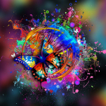 Abstraktne grafiti kunst liblikas l&otilde;uend &otilde;limaal Seinakunsti plakatid Prindi seinapilt elutoa jaoks Kodusein Cuadros Decor 20X20 cm No Frame cerise roosa v&auml;rv