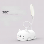 LED laualamp koomiks Armas lemmikloomakass &ouml;&ouml;valgusti USB Laetav LED lauavalgusti silmade kaitse valge