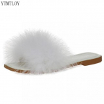 Muulad Sussid Naiste Mood Ruudukujulised varbad Karvased Lamedad Kingad Kontor Naised Slaidid Lamedad Roheline Valge Roosa Ytmtloy Zapatillas Mujer 40