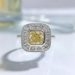 18k valge kuld 6 * 6 mm kollane/valge safiirist s&otilde;rmus kihlusaastap&auml;eva kingitus 925 sterling h&otilde;be peen ehe 9