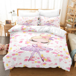 3D balleti t&uuml;druku voodipesukomplekt Cartoon Girl tantsutekk ja padjap&uuml;&uuml;r 2/3 tk AU140 * 210 &uuml;he-/kahe voodiga p&uuml;hadekingitus t&uuml;drukutele Pehme kodutekstiil Baby 100x135cm