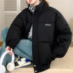 Uus talvine puuvillane jope Naiste t&otilde;mblukuga lahtine polsterdatud mantel Naistele tihendav, soe puffer Parkas jakid S must