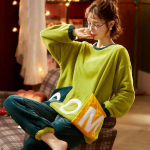 Kevad-s&uuml;gis ja talve korallifliisist naiste pidžaama, paksendatud soojad ja fliisist koduriided suures suuruses flanellist karvane armas &uuml;likond XXXL