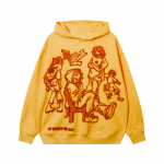 Y2K Graffiti t&auml;nava vaba aja spordi kapuuts, vaba multifilmiprintiga Pullover kampsun Hip Hop meeste ja naiste M oranž