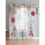 J&otilde;ulukaunistused Pallid ja marjad L&auml;bipaistvad kardinad elutuppa Magamistoa R&otilde;du L&auml;bipaistvad Akende Rulood K&ouml;&ouml;gi kardinad W135 x H244cm x2