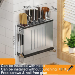 Roostevabast terasest k&ouml;&ouml;giorganisaator Kahvel lusikas Noa aluse hoidik L&otilde;ikelaud S&ouml;&ouml;giriistad Hoiu riiul &auml;ravoolu k&ouml;&ouml;gitarvikud silver