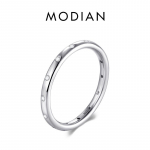 Modian 925 Sterling h&otilde;bedane virnastatav s&otilde;rmus, moodne lihtne l&auml;bipaistev CZ pulm naistele Ehtsad klassikalised ehted 6 h&otilde;be