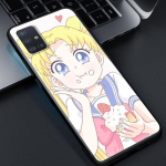 Lovely Sailors Cute Moon Capa Samsung Galaxy A51 A71 A12 A21s A31 A52 A41 A02s A32 5G A11 must silikoonist telefoni&uuml;mbrise kate Samsung A21 EU