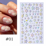 5D reljeefse lillega v&auml;rvilised k&uuml;&uuml;nekleebised DIY Daisy kevadkunsti manik&uuml;&uuml;ri kleebised 02