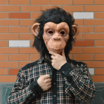 1 tk Monkey Gorilla lateksmask juustega Halloweeni kost&uuml;&uuml;mipeo rekvisiidid, must
