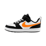 Nike Court Borough Low 2 PS Valge Must Oranž Laste Tennised Tume Suitsuhall T&auml;is-Oranž BQ5451-115 28
