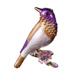 Armas emailiga sinine linnukujuline pross lille oksn&otilde;el Naiste T-s&auml;rk Sall rinnam&auml;rk &uuml;likond rev loomade peo pross kingitus lilla