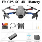 F9 GPS Drone 4K professionaalne kahe kaameraga kokkupandav RC Quadcopter Dron 6K 5G WIFI harjadeta mootoriga kaugjuhtimispuldiga helikopteri m&auml;nguasi