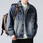 Teksajakk Uus br&auml;ndi meeste kevad- ja s&uuml;gism&uuml;&uuml;k Top Street Trend meeste moodne teksajakk 4XL