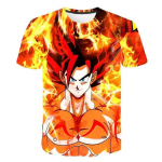 Summe T-s&auml;rk 3D Goku Vegeta Printing Harajuku Fashion l&uuml;hikeste varrukatega vabaaja topp M