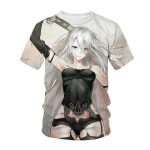 Nier Automata 3D prinditud T-s&auml;rk Anime M&auml;ng Seksikas armas t&uuml;druk 2B T&auml;navar&otilde;ivad Mehed Naiste Mood Harajuku T-s&auml;rgid Topid XXS