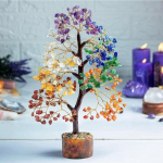 V&auml;&auml;riskivid, seitsme t&scaron;akra kristallpuu esitlemine &otilde;nneks Kodukaunistuste ese Bonsai rahapuutaim kingitoode, standardne kujuke, 1 osa